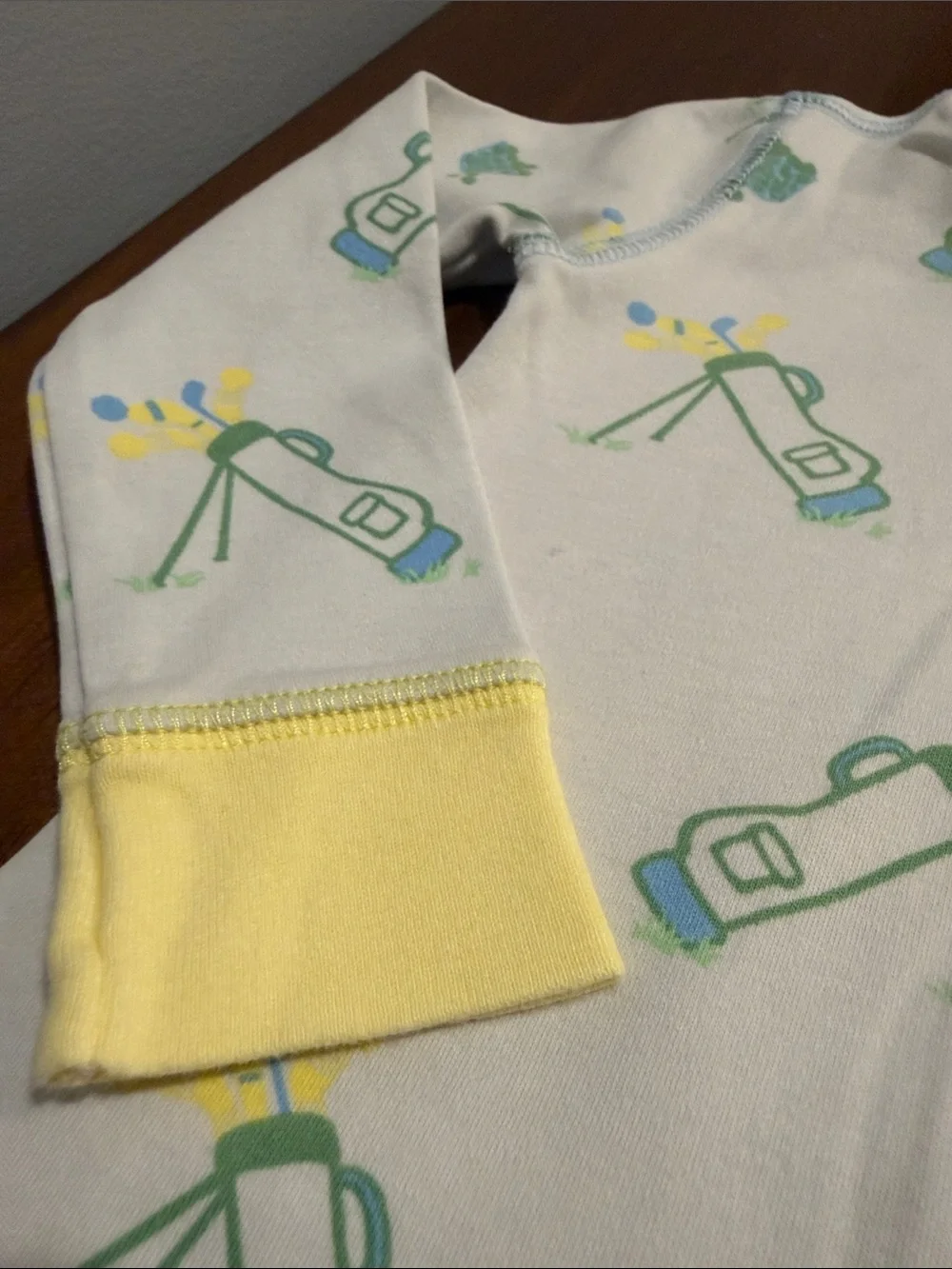 The Beaufort Bonnet Company Light Blue One-Piece Golf Print Pajama